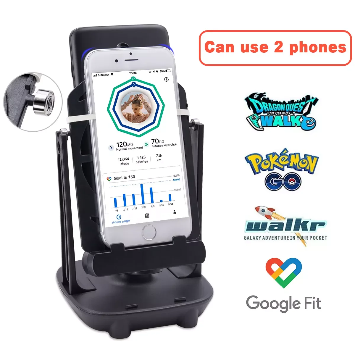 

Lefon Phone Walking Swing Shaker Mobile Stand Holder Pedometer Brush Stepper For Pokemon Go Phone Wiggler Counter For Iphone