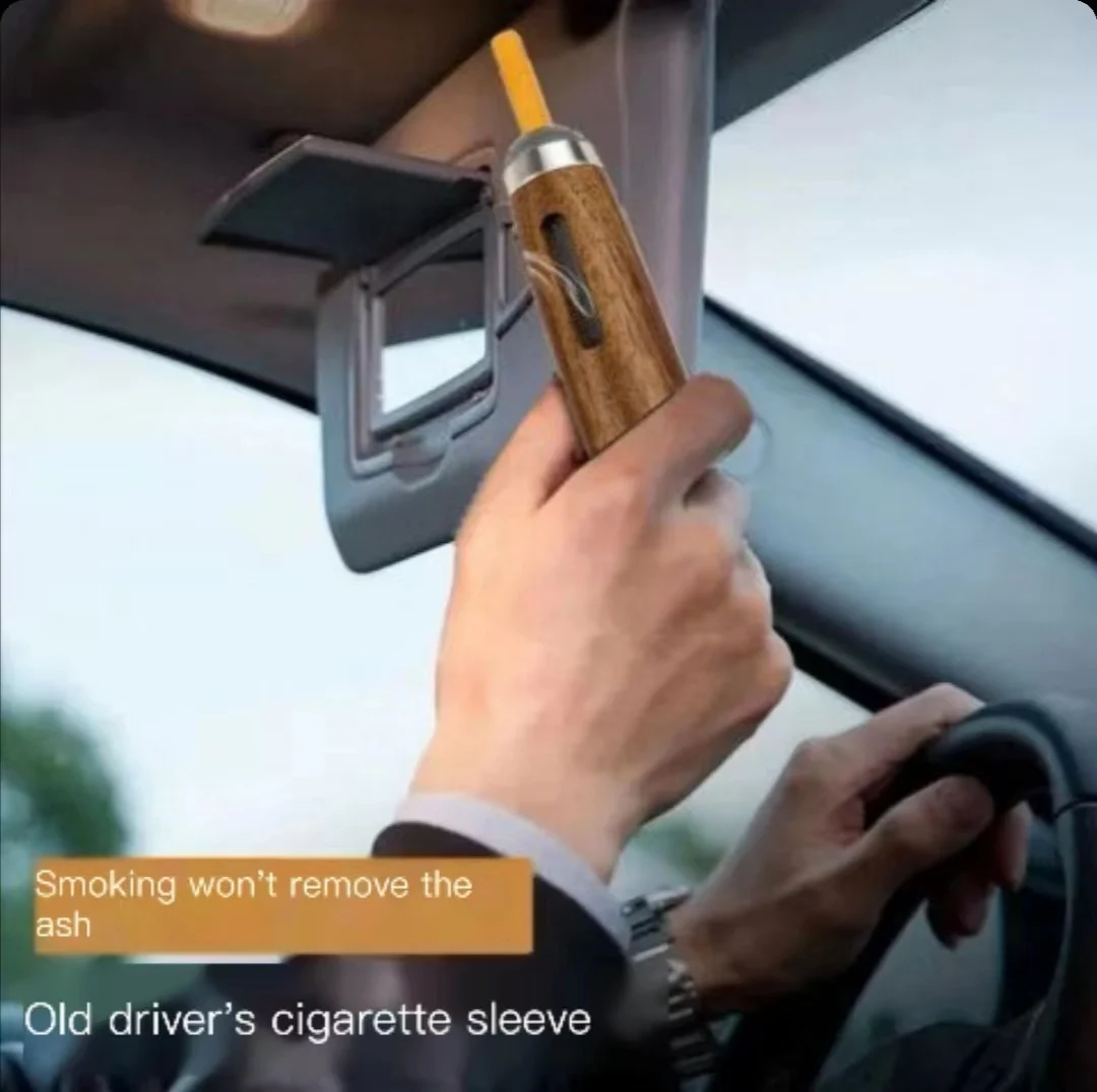 

Car Ashtray Wood Don't Drop Cigarette Ash Smoke Artifact Mini Ashtray Take Driving Environmental Lazy With a Cigarette Holder