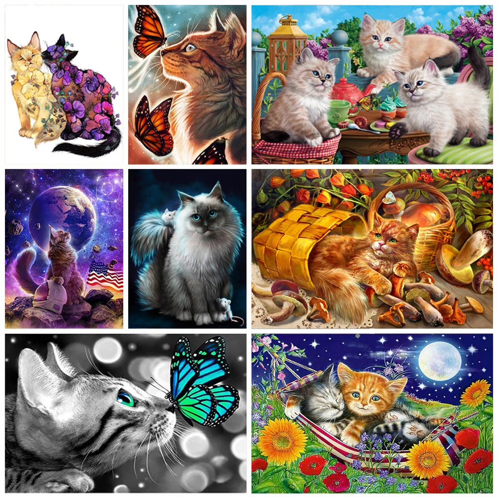 

Набор для алмазной вышивки 5D «сделай сам» с изображением кота