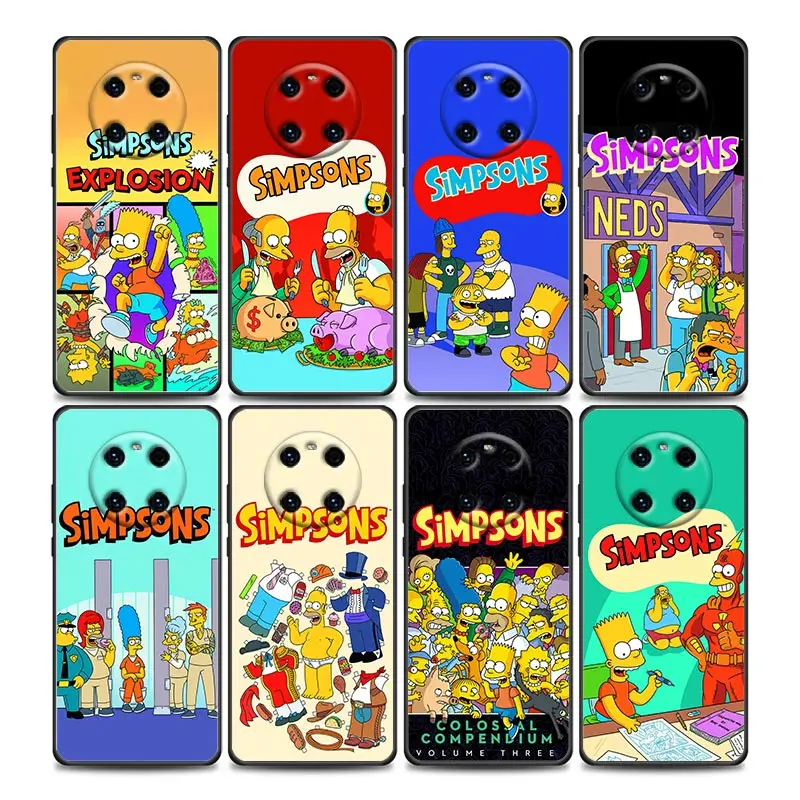 

Cute The Simpsons Funny Comics Anime Phone Case For Huawei Y9 2019 Y6 Y7 Y6p Y8s Y9a Y7a Mate 40 20 10 Pro Lite RS Cover Fundas