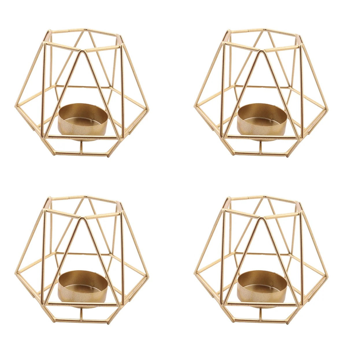 

4 шт., металлические подсвечники для свечей с геометрическим дизайном