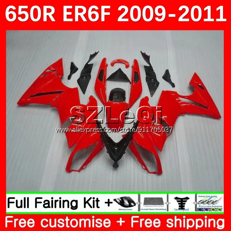 

Корпус для KAWASAKI NINJA ER-6F 650R 650 R ER 6F 6 F 09-11 ER6F 09 10 11 ER6 F 2009 2010 2011 OEM обтекатель 95LQ.21 глянцевый красный