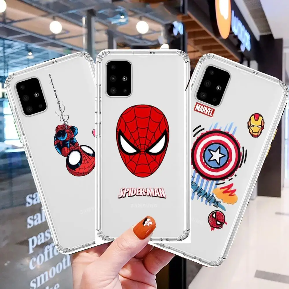 

spiderman comicsStyle Transparent Phone Case Hull For Samsung Galaxy A50 A51 A20 A71 A70 A40 A30 A31 80 E 5G S Shell Art Cell Co