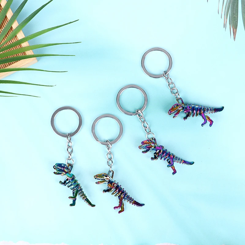 

1Pc Alloy colorful skeleton dinosaur key chain holiday gift Pendant