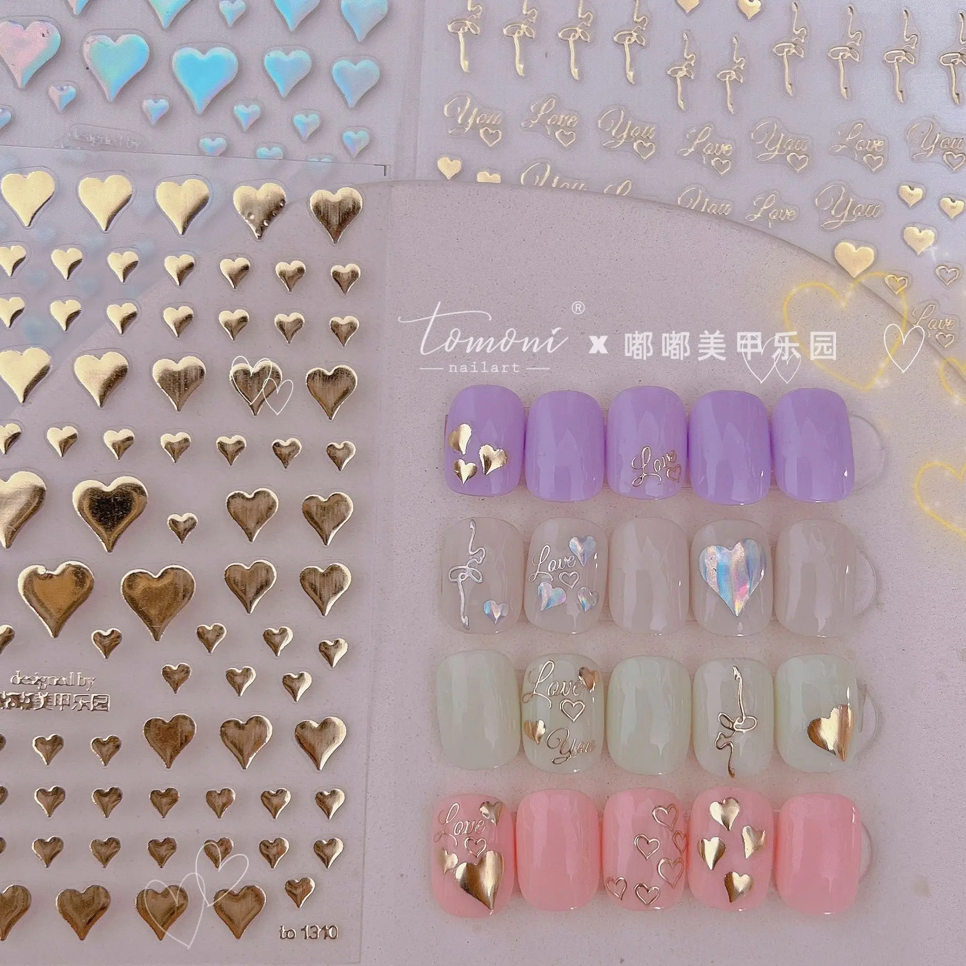 

Tomoni 5D Nail наклейки золотого и серебряного цвета Love самоклеящиеся слайдеры, буквы для ногтевого дизайна, декоративные символы, наклейки, аксе...