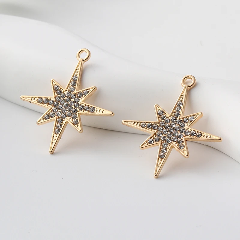 

Модные эмалевые Подвески Polaris золотого цвета, блестящие красивые подвески в виде звезд для изготовления ювелирных изделий ручной работы «сделай сам», 10 шт.