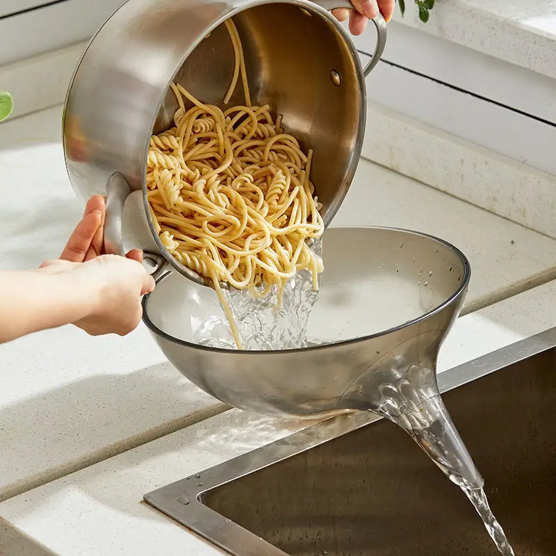 

Multifunctional Drain Bowl Household Kitchen Dish Basin Drain Basket Plastic Creative Vegetable Fruits Food Colander Baskets