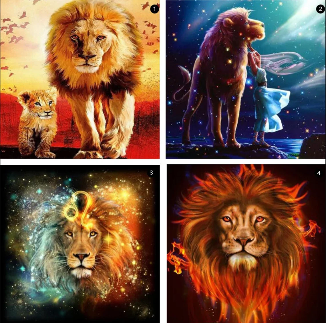 

Unique 5D DIY square round diamond painting Lion cartoon christmas square mosaic mural diamond cross embroidery new year