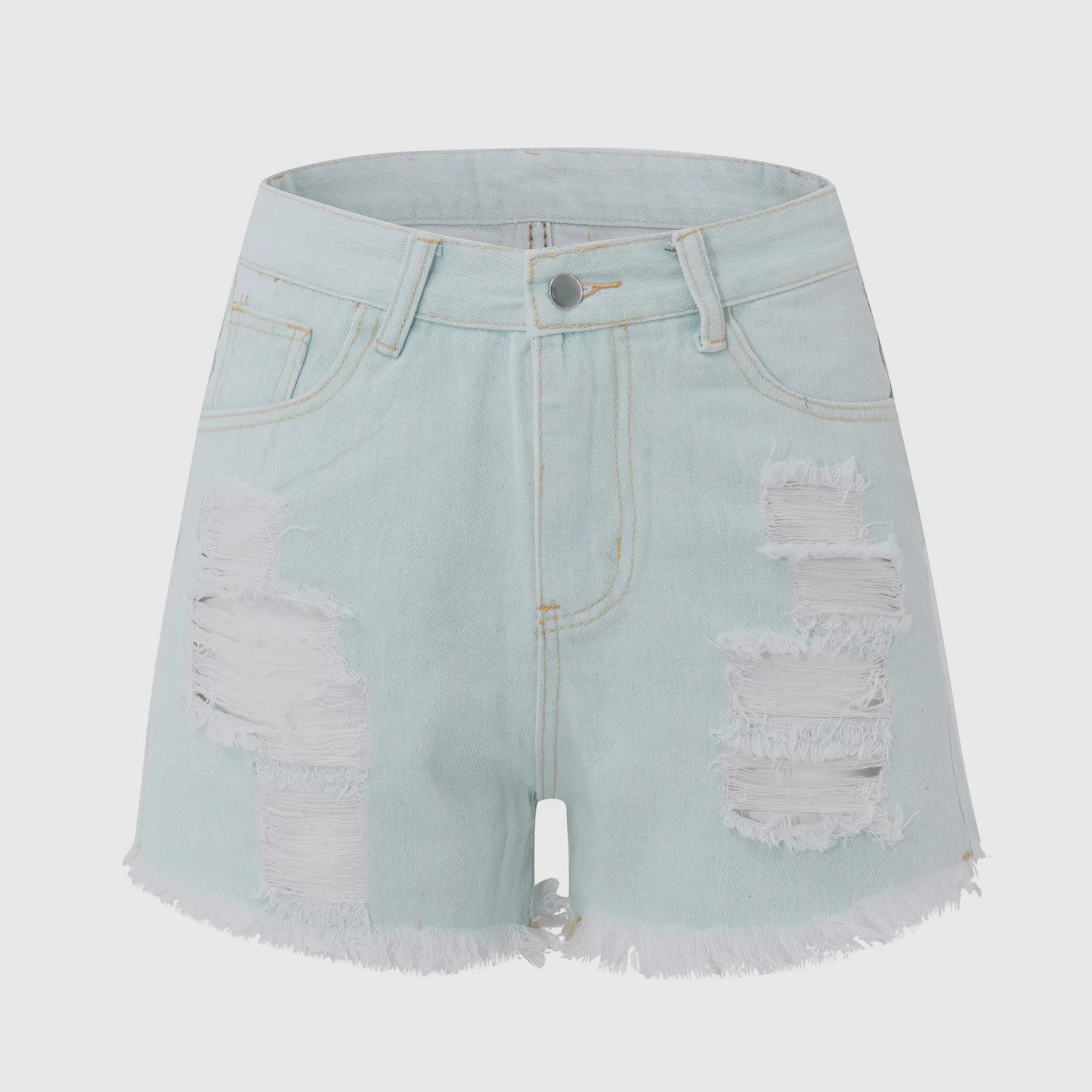 Сексуальные перфорированные летние пляжные модные повседневные шорты с высокой