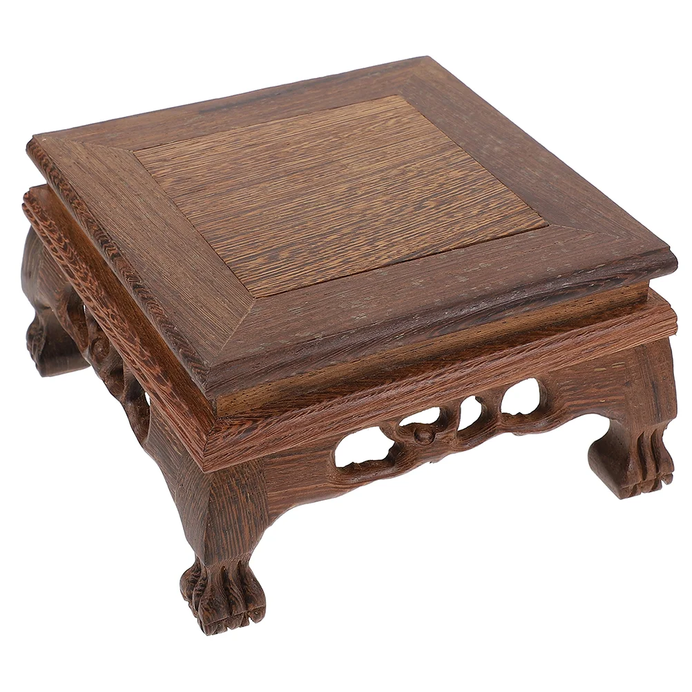 

Base Wooden Stand Crystal Display Vase Sphere Wood Pot Oriental Chinese Japanese Teapot Flowerpot