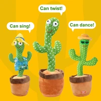 electronic plush toys dancing cactus repeat talking toy can sing record lighten battery usb charging early education funny gift