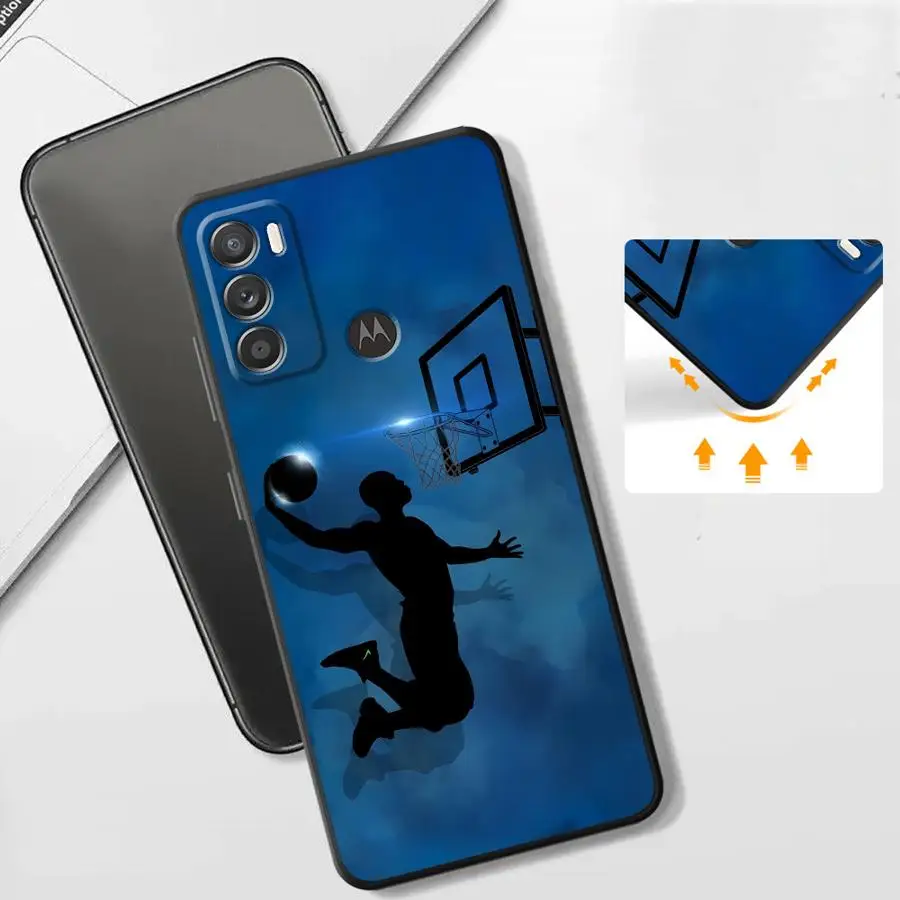 Фото Чехол для телефона Motorola Moto G71 G32 G51 G73 Edge 20Pro 30Lite G53 G52 G50 G72 G60s G60 G22 Edge40 Soft Cover G31 Basketball №4