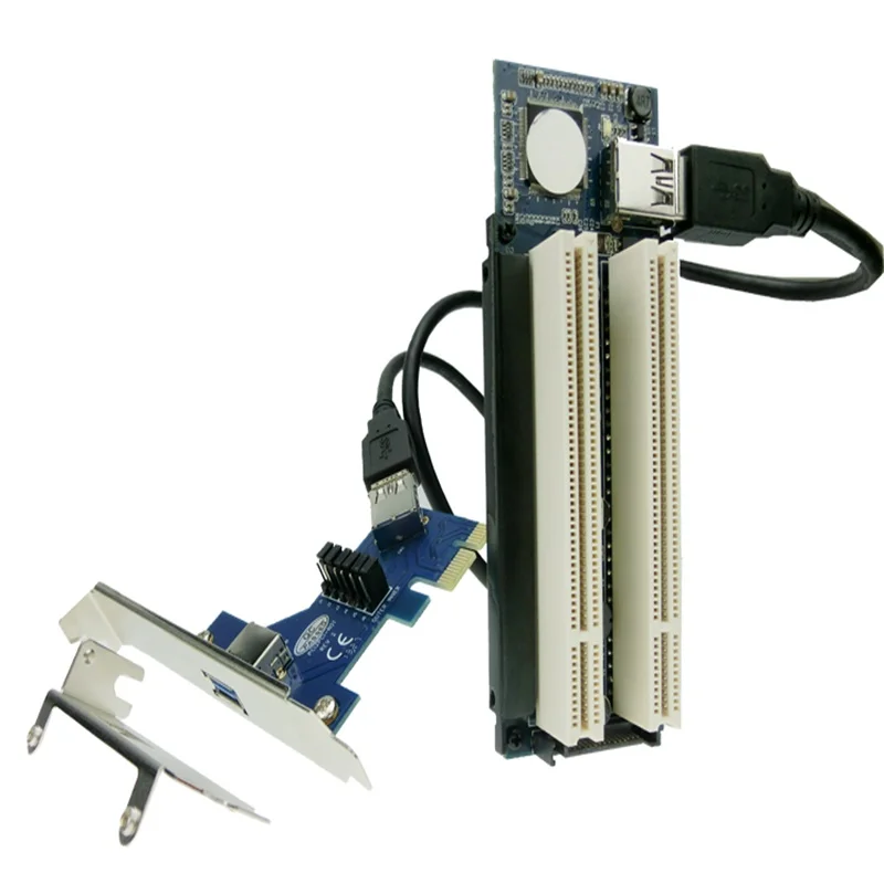 Адаптер PCI-express x1 PCIe к 2 PCI маршрутизатор двойной разъем переходная карта usb3.0