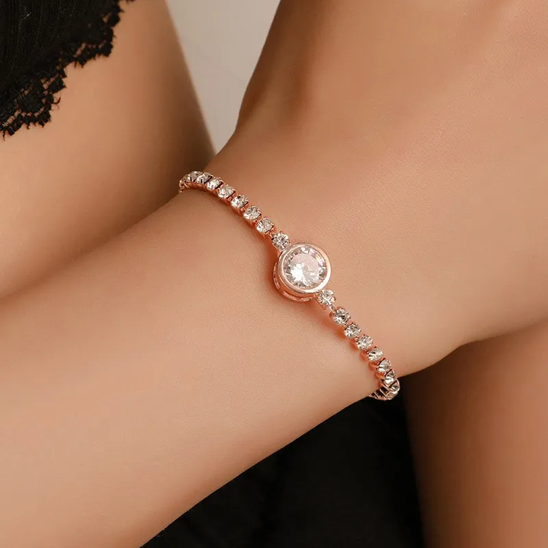 

Fashion Couple Bracelet Shinny Crystal Bracelet Love Plated Gift Diamond