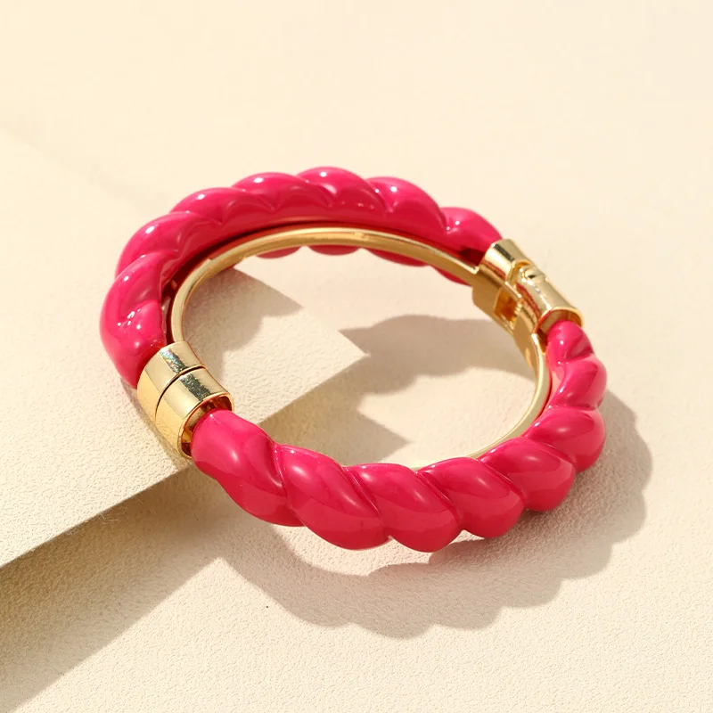Trend Colorful Open Bracelet Adjustable Women Retro Charm Resin Bangle Bracelet Banquet Jewelry Hand Banquet Accessories