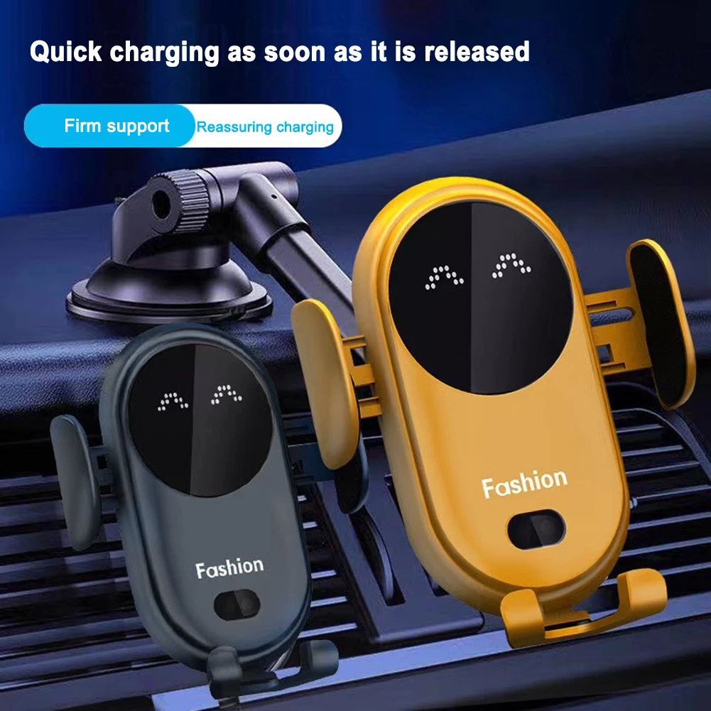 

S11 Qi Automatic Clamping 10W Wireless Charger Car Phone Holder Smart Infrared Sensor Air Vent Mount Mobile Phone Stand Holder