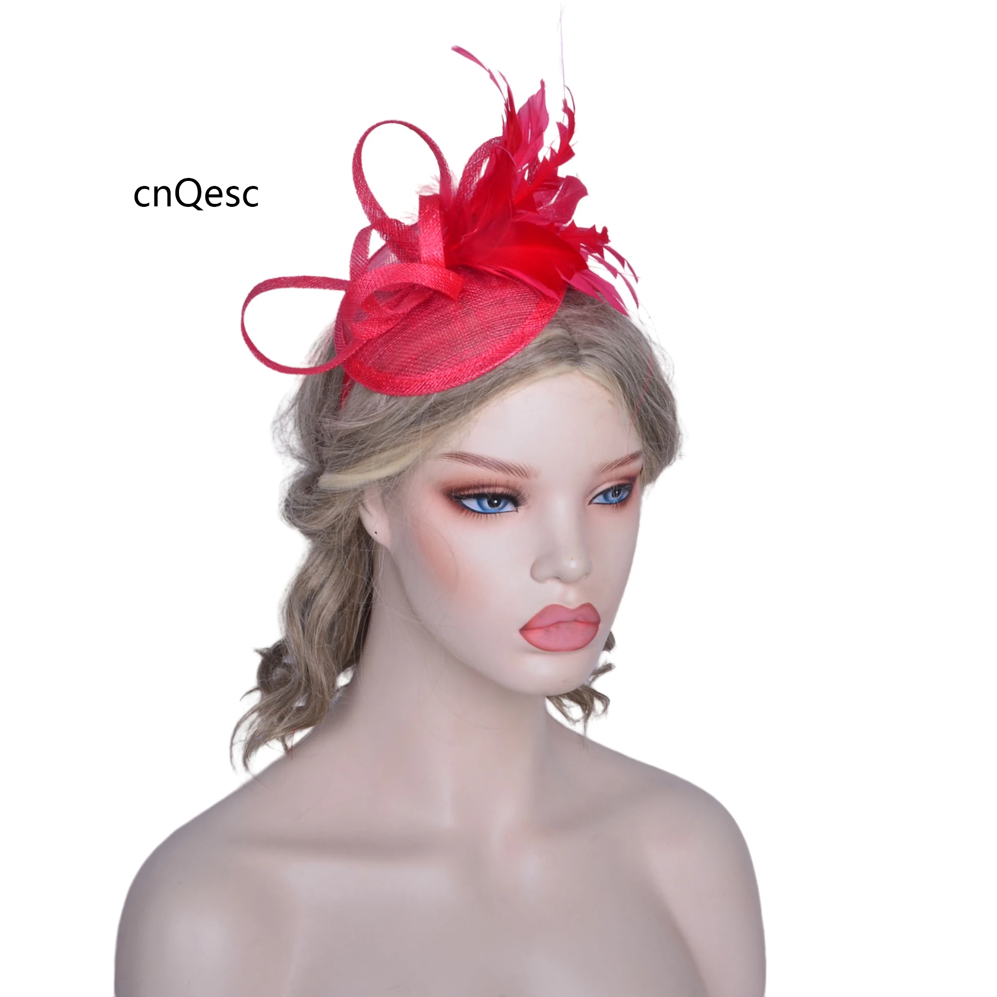 Новая шляпа sinamay с перьями Вуалетка для дерби Кентукки свадебная искусственная