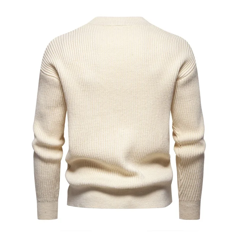 Новый мужской однотонный саржевый свитер = повседневная модная одежда с удобным