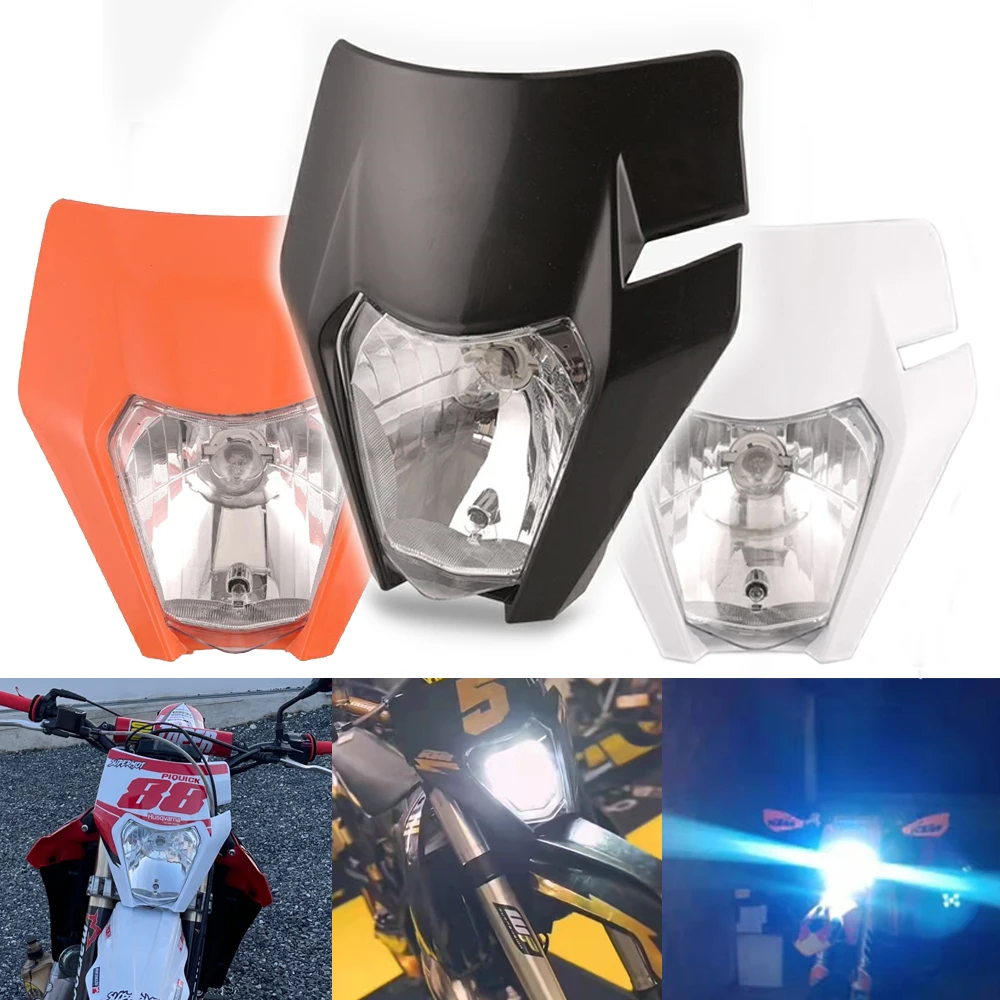 

New2022 Motorcycle Supermoto Universal Headlamp Headlight Light For KTM EXC EXCF SX F SX XC XCW XCF XCFW 125-530 Head Light Lamp