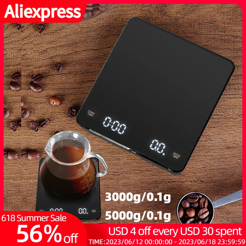 

Precision Drip Coffee Scale Coffee Weighing 0.1g Drip Coffee Scale with Timer Digital Kitchen Scale with Backlight Coffee Access