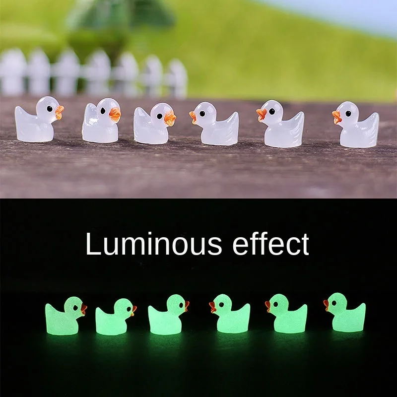 

10pcs Fairy Garden Miniatures Miniature Animal Decor Mini Luminous Duck Glowing In Dark Micro Ornaments Garden Gardening