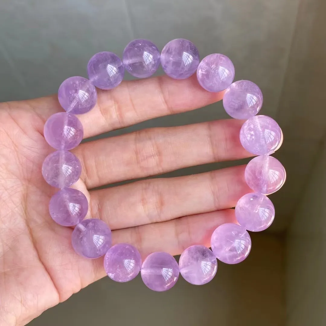 

12mm Natural Purple Lavender Amethyst Bracelet For Women Lady Men Love Gift Beauty Crystal Beads Stone Strands Jewelry AAAAA