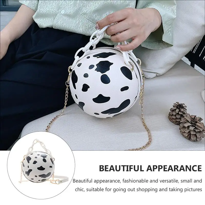 

1Pc Cow Pattern Shoulder Bag Small Shoulder Bag Fashion Hand Bag for Women