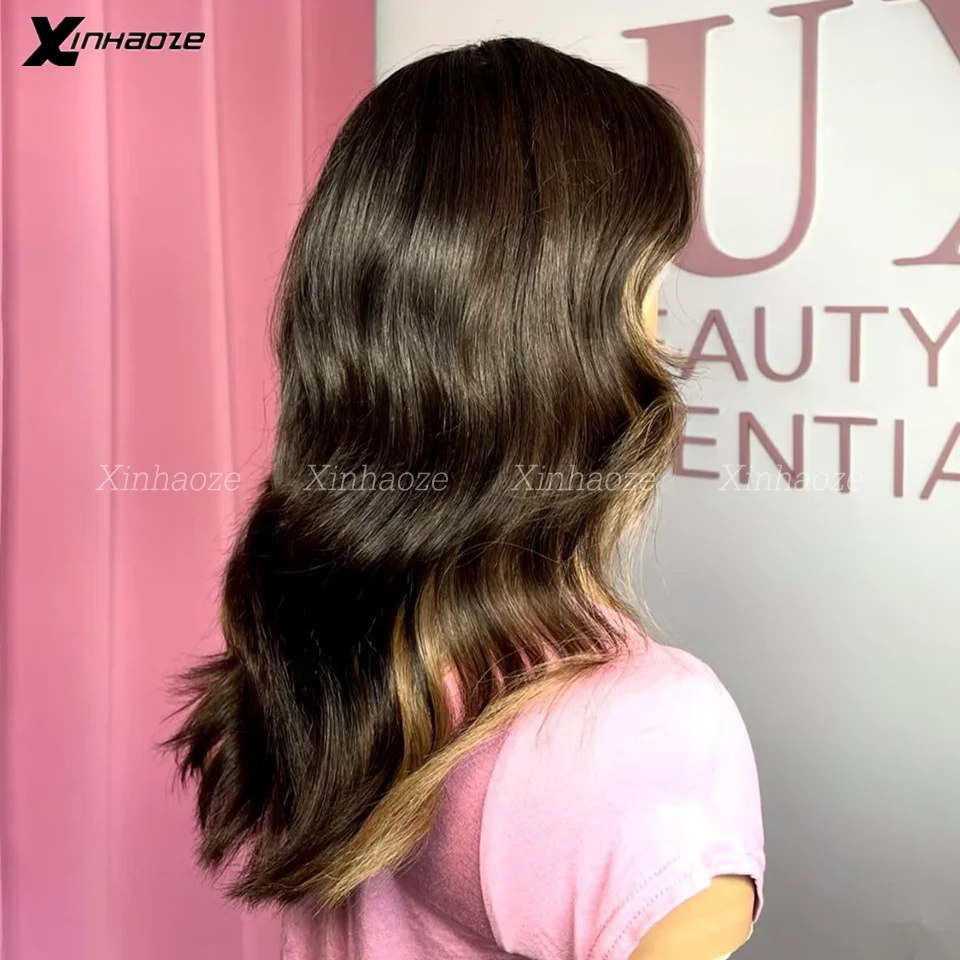 Коричневый цвет бразильские человеческие волосы бесклеевые парики для женщин