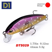 d1 sinking minnow fishing luers 44mm3 3g artificial freshwater wobbler hard bait for trolling trout bass pecsa tackle item 2022