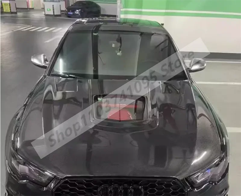 Прозрачный передний бампер из настоящего углеродного волокна в стиле IMP капот