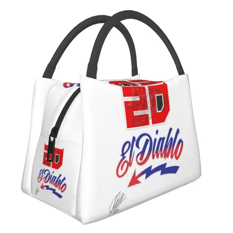 

Custom Fabio Quartararo French Motorcycle Racer Lunch Bag Men Women Thermal Cooler Insulated Lunch Box for Office Travel