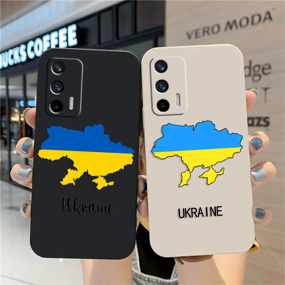 

Case For OPPO Realme 10 9 8 8I 7 7I 6 5 C21 GT NEO 2 3 5 V11 V13 Colour Simple Liquid Silicone Case New Ukraine Flag Pattern