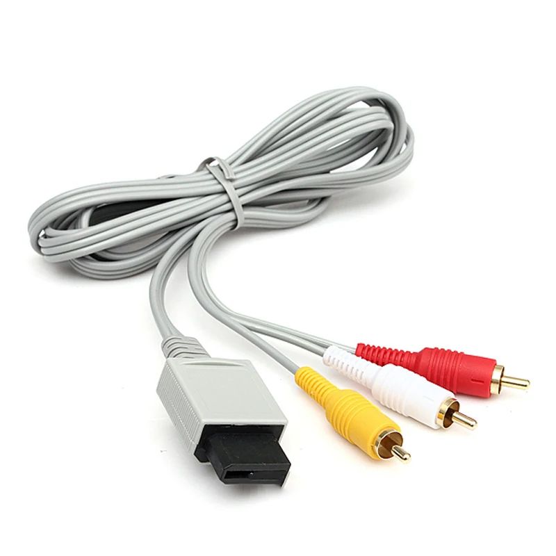 

1,8 м 3 RCA-кабеля для консоли контроллера Nintendo Wii, аудио-видео AV-кабель, композитный 480p позолоченный 3RCA Для кабеля will, шнур