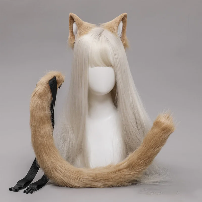 Купи Simulation Animal Ears Animal Tail Suit Cute Raccoon Cosplay Props Man Show Party Dress Up Headwear Hair Accessories Headband за 946 рублей в магазине AliExpress