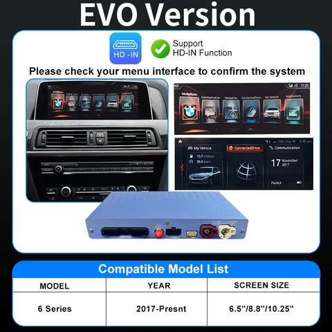 Smart Box Wireless CarPlay для BMW 6 серии F06 F12 F13 E63 E64 2011-2020, с Android Auto Mirror Link AirPlay Мультимедиа