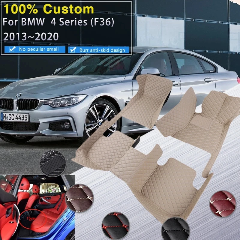 Car Floor Mats For BMW 4 Series F36 2013~2020 Protective Pad Mat Luxury Leather Rugs Durable Carpets Car Accessories 420i 428i