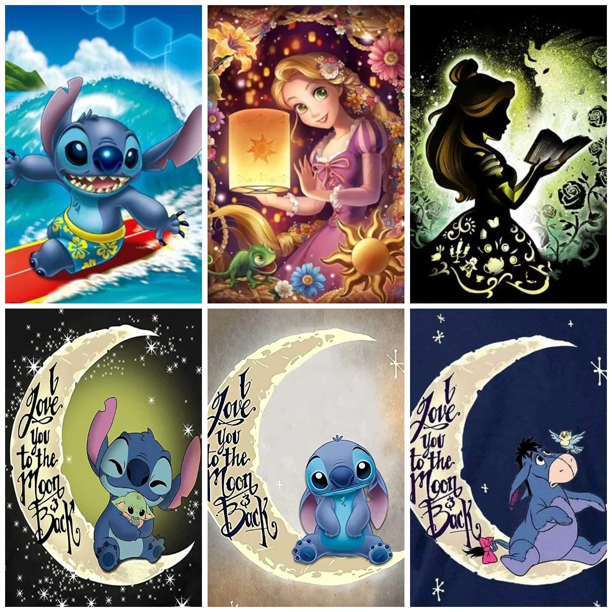 

Disney Diamond Painting Mermaid Lilo Stitch Nani Cross Stitch Cartoon Round DIY 5D Diamond Embroidery Picture Rhinestone Art