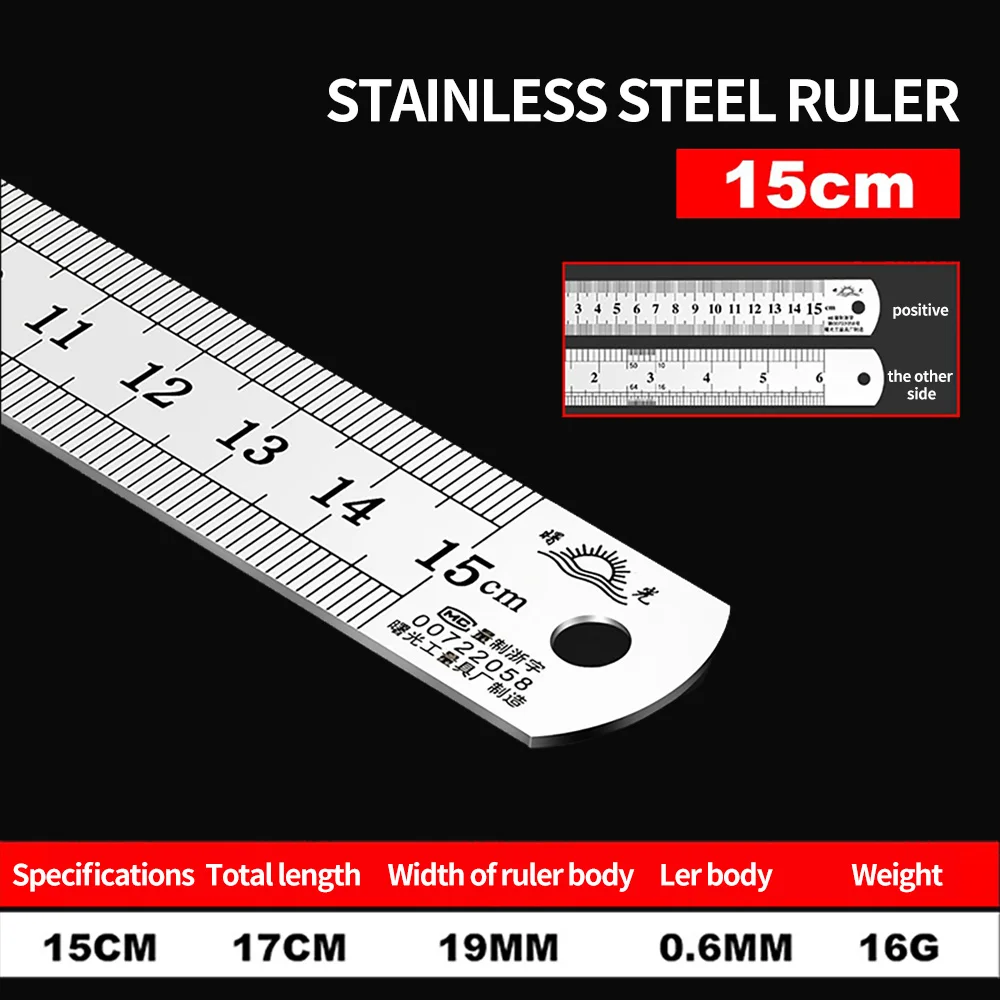 

Стальная линейка, нескользящая Лазерная калиброванная стальная линейка, студенческие канцелярские принадлежности, выпрямляющая металлическая линейка, измерительные инструменты, весы
