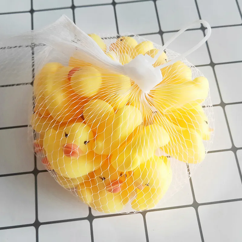 10PC Cute Little Yellow Duck with Squeeze Sound Bath Toy Soft Rubber Float Ducks Play Bath Game Fun Gifts For Children Kids Baby