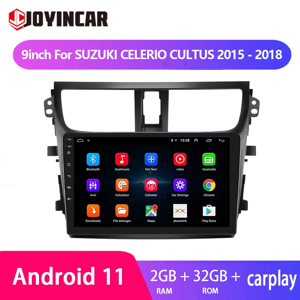 

Автомобильная Мультимедийная система, автомагнитола под управлением Android 11, с видеоплеером, GPS Навигатором, 9 "FM-радио, для SUZUKI CELERIO Culture S 2015-2018...