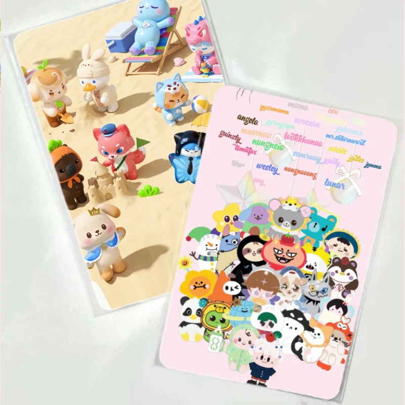 Фото Набор из 2 шт. двусторонних печатных карточек Auausave Porteetee Mhiipraew Bokbear Mrtoky JookKroo Alinor HeartDy TMiLK, 3 дюйма (8,4*5,6 см) №1