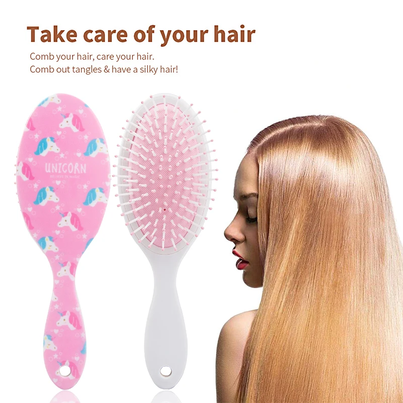 

Cartoon Print Hair Comb Unicorn Hair Brush Women Air Cushion Combs Reduce Hair Loss Hair Equipment Color Comb Teeth Massage Tool