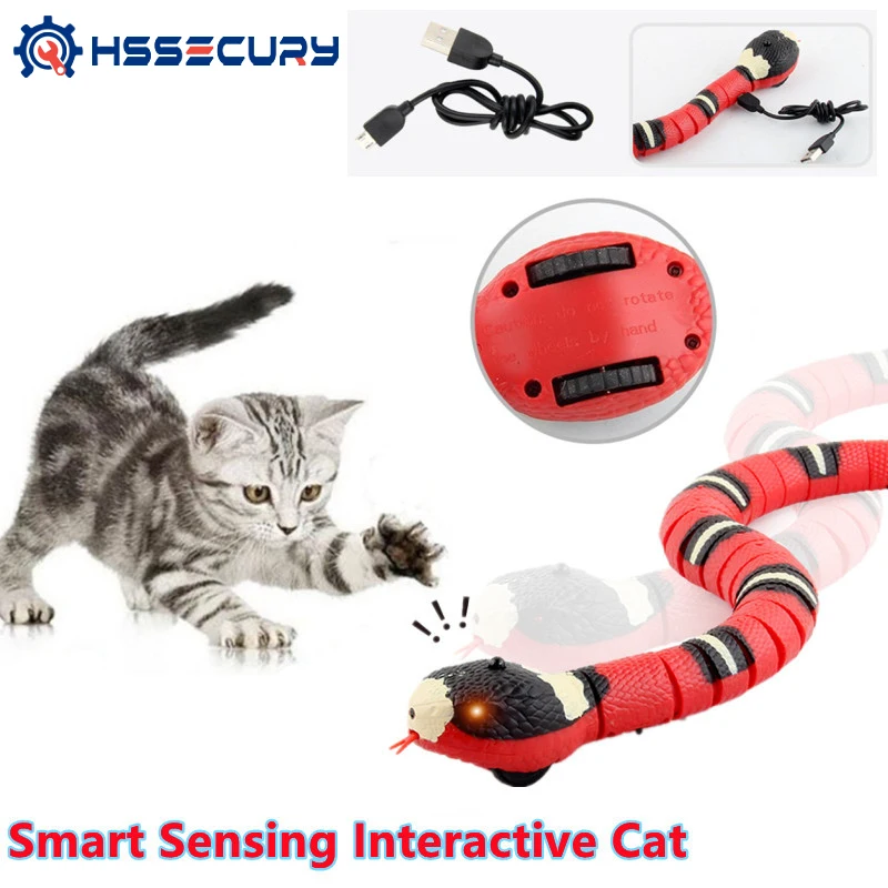 

Smart Sensing Snake Interactive Cat Toys Automatic Toys For Cats USB Charging Accessories Kitten Toys for Pet Dogs Game Play Toy