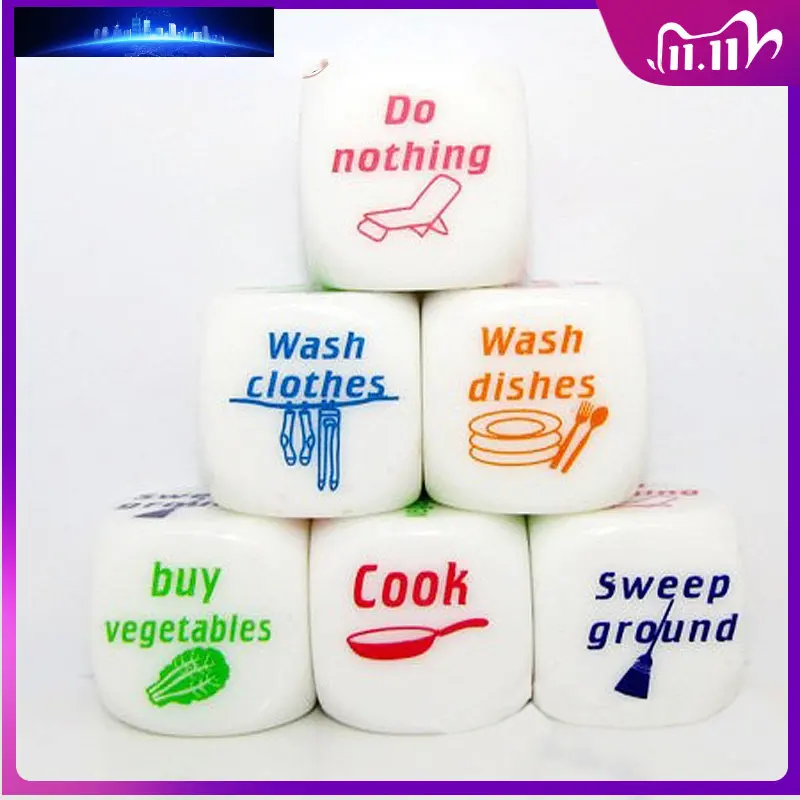 

1 шт. x 6 боковых забавных пар домашняя работа распределение вечеринки напитков декодер игра игральные кости BM88