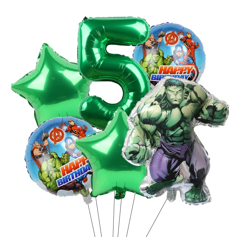 Набор для украшения детской вечеринки "Мстители" с героями Marvel - Человек-паук, Халк и другие - воздушные шары.