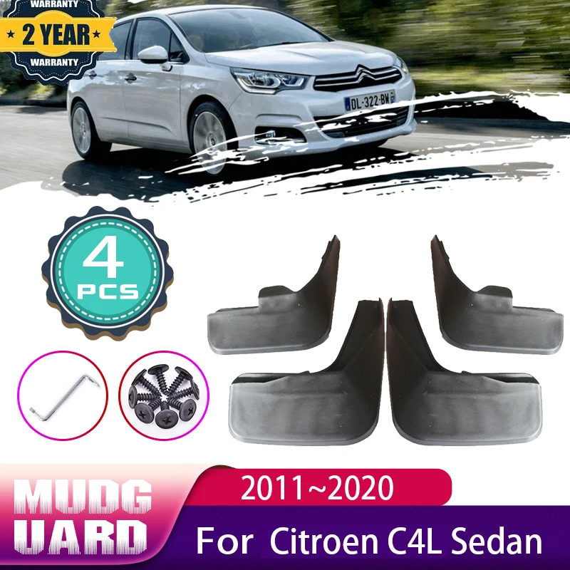 Car Mudguards Mud Flaps For Citroen C4 Citroen C4L Sedan 2011~2020 Auto Mudguard Splash Guards Fender Mudflaps Auto Accessories