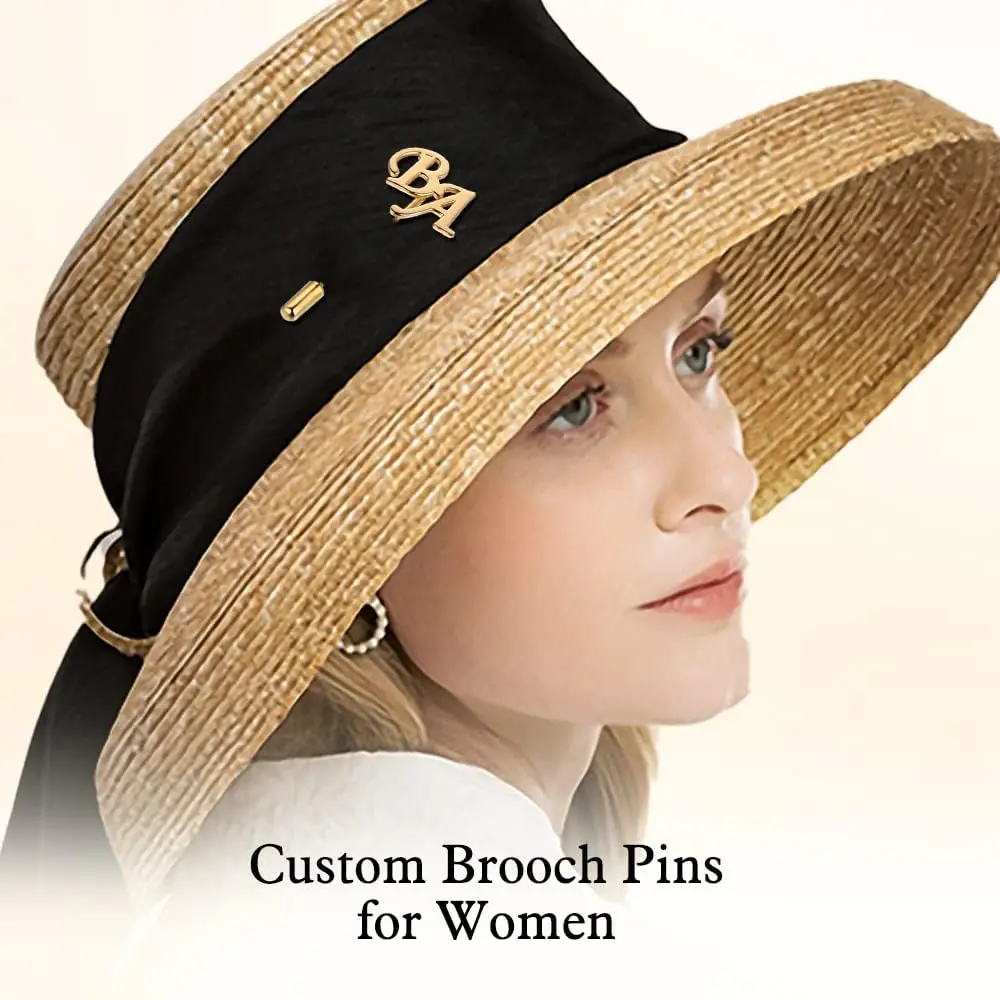 

Wholesale Hat Pins Custom Initial Pin Personalized Name Brooch Handmade Custom for Women Gifts