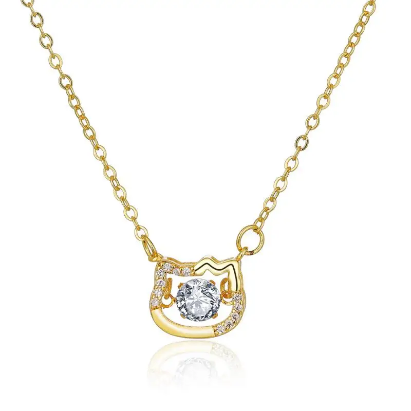 

Новинка, милое женское ожерелье Sanrio с подвеской Hello Kitty, подходящее ко всему нишевое дизайнерское характерное ожерелье до ключиц, подарок на ...