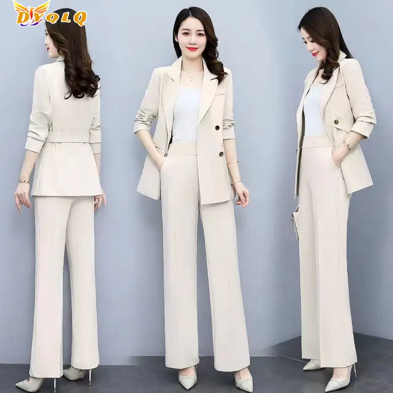 

Tops, Wide-leg Pants, Two-piece Sets, Women's High-end Temperament, 2022 New Women's Sports And Leisure Professional Suits