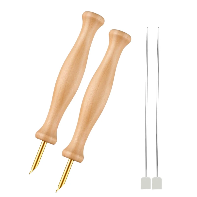 

2 комплекта, иглы для вышивания, с деревянной ручкой